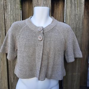 August Silk Knits Cropped Gray Sweater Size Small,